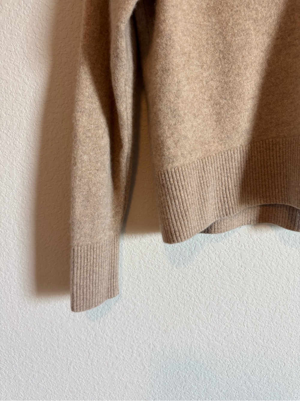 Free People Eloura Brown Tan Cashmere Henley Polo Sweater Size Small - Picture 2 of 8